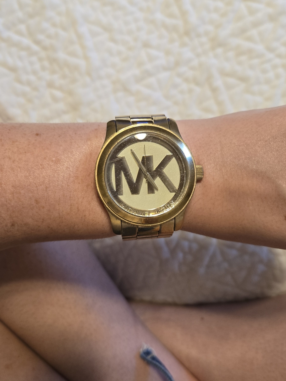 Michael Kors Gold-Tone MK Logo Women's Chunky Watch